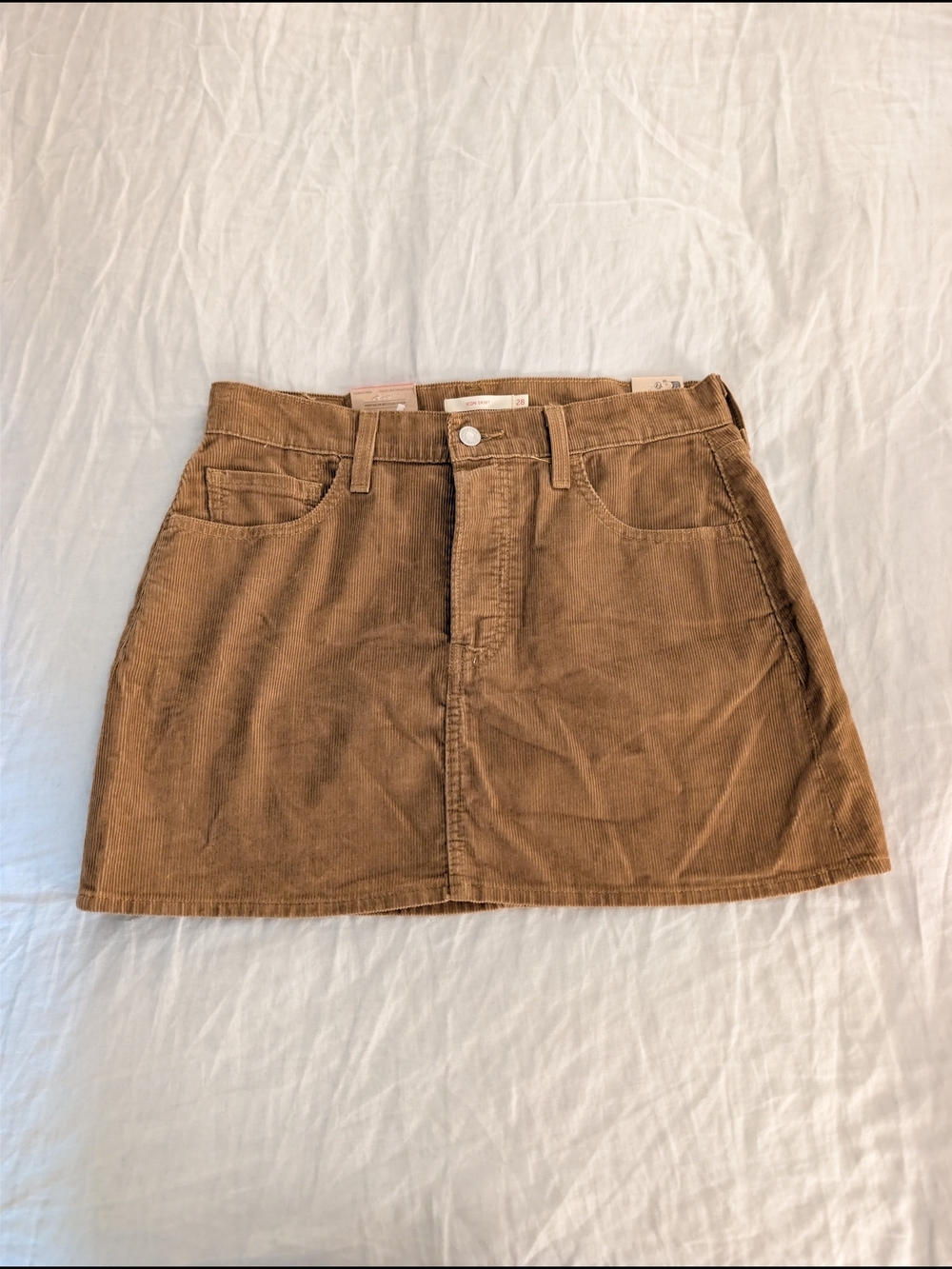 NWT Levi’s Icon Corduroy Mini Skirt Tan Brown Size 28